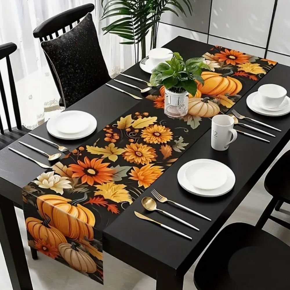 Harvest Pumpkin and Sunflower Table Runner